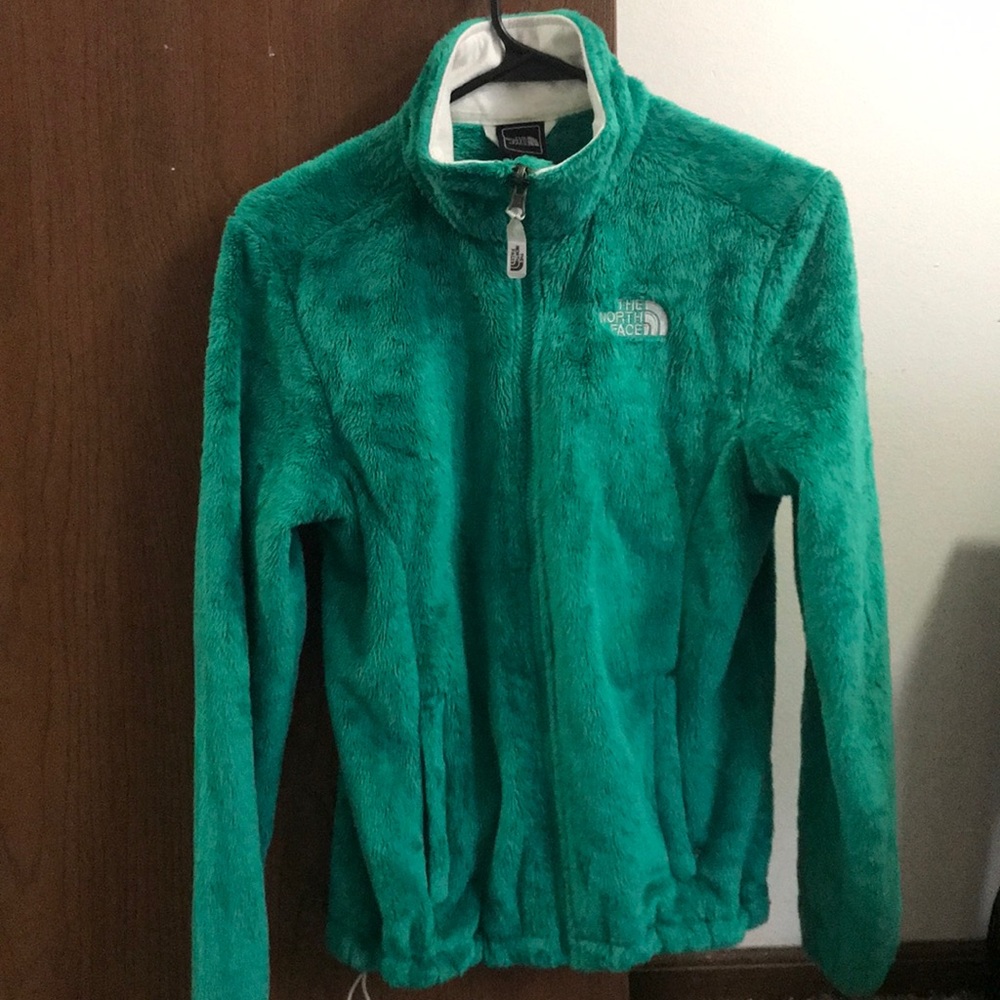 Green Fuzzy Northface Jacket